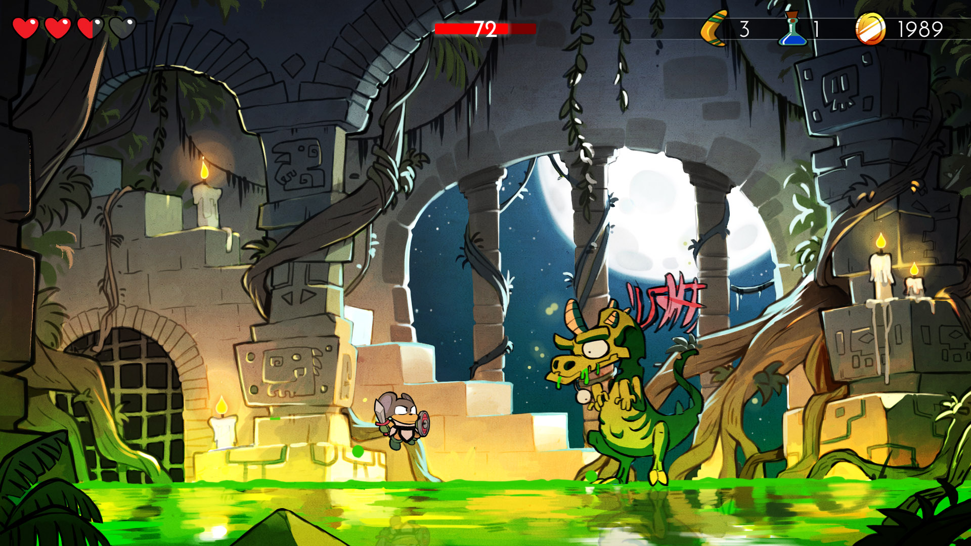Wonder Boy: The Dragon's Trap gameplay luna